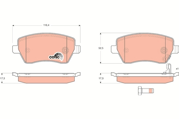 TRW fékbetétkészlet, tárcsafék - GDB3396AT - TothCarparts