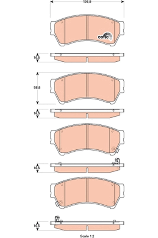 TRW fékbetétkészlet, tárcsafék - GDB3501 - TothCarparts