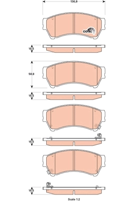 TRW fékbetétkészlet, tárcsafék - GDB3501AT - TothCarparts