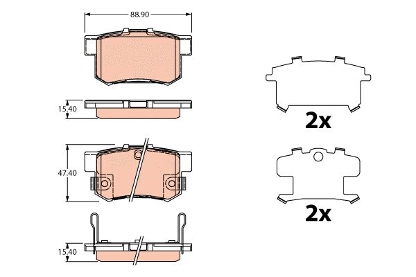 TRW fékbetétkészlet, tárcsafék - GDB3516 - TothCarparts