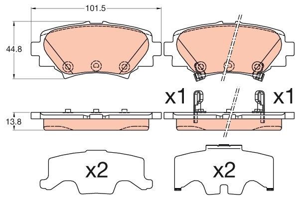TRW fékbetétkészlet, tárcsafék - GDB3593DT - TothCarparts