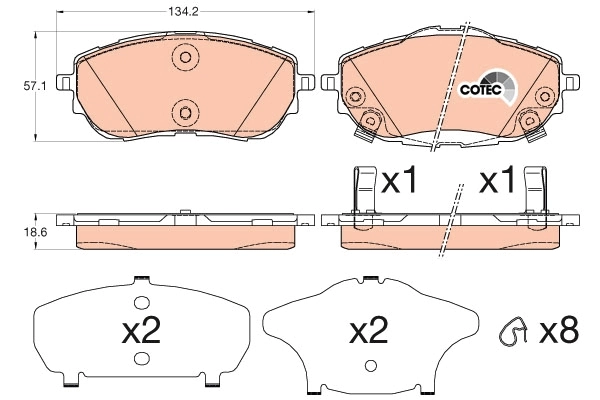TRW fékbetétkészlet, tárcsafék - GDB3598AT - TothCarparts