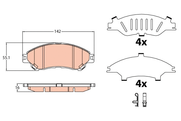 TRW fékbetétkészlet, tárcsafék - GDB3633 - TothCarparts