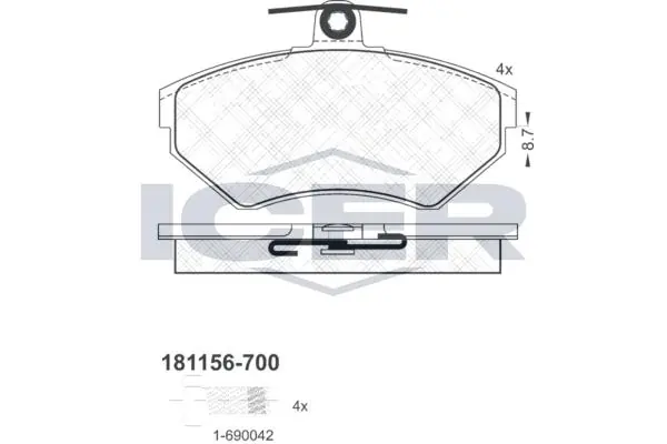 ANDEL fékbetétkészlet, tárcsafék - 181156-700 - TothCarparts