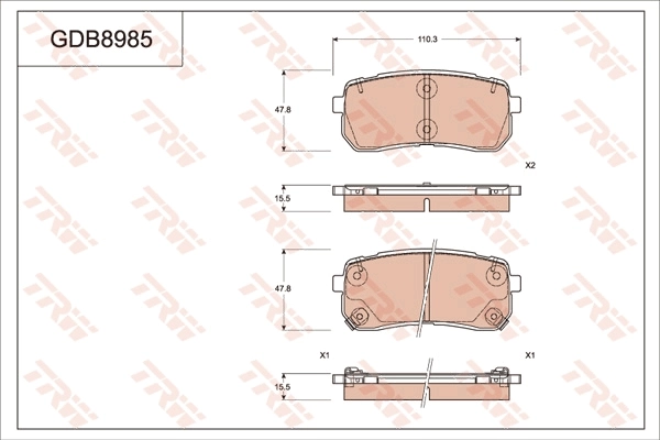 TRW fékbetétkészlet, tárcsafék - GDB8985AT - TothCarparts