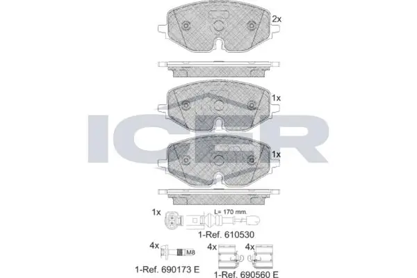ANDEL fékbetétkészlet, tárcsafék - 182369 - TothCarparts