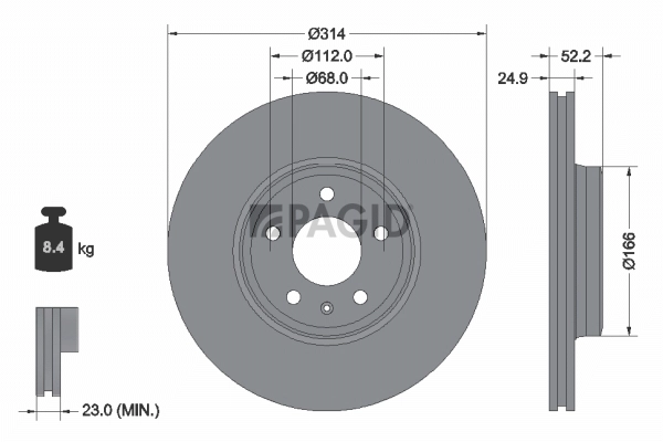 PAGID féktárcsa - 54599NHC - TothCarparts