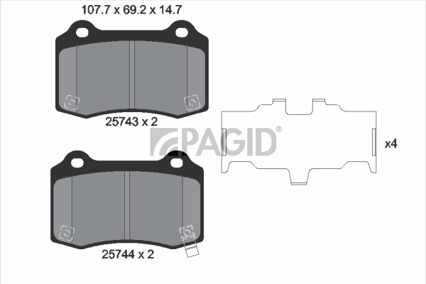 PAGID fékbetétkészlet, tárcsafék - T2281N - TothCarparts