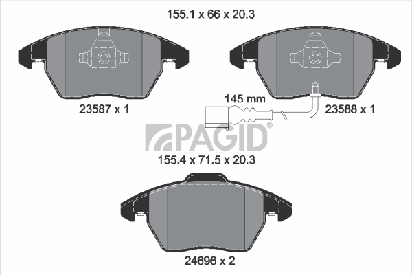 PAGID fékbetétkészlet, tárcsafék - T2498N - TothCarparts