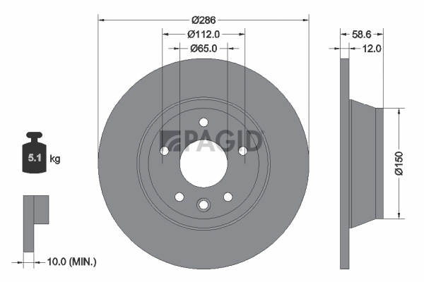 PAGID féktárcsa - 54594NC - TothCarparts