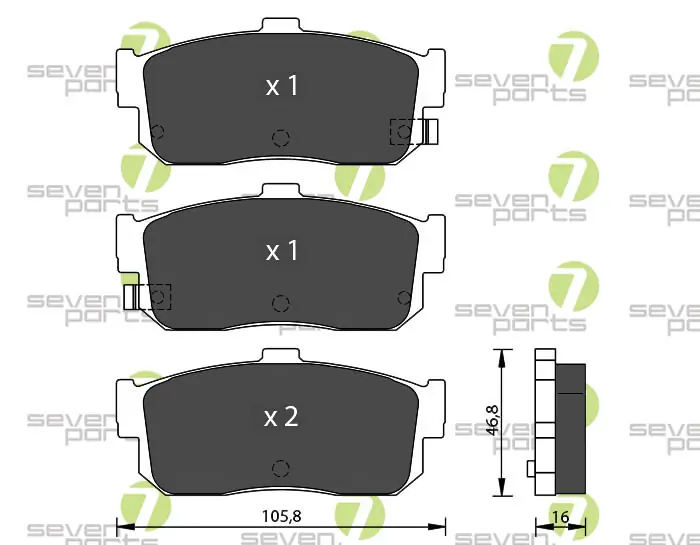7 SEVEN PARTS fékbetétkészlet, tárcsafék - SVP16380 - TothCarparts