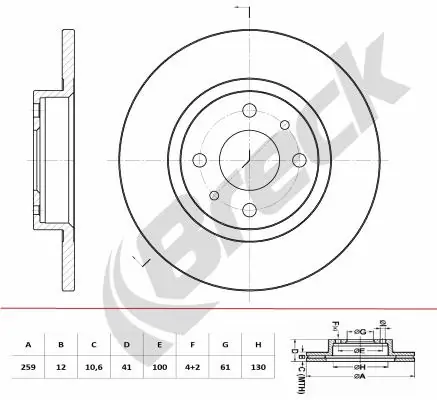 BRECK féktárcsa - BR 090 SA100 - TothCarparts