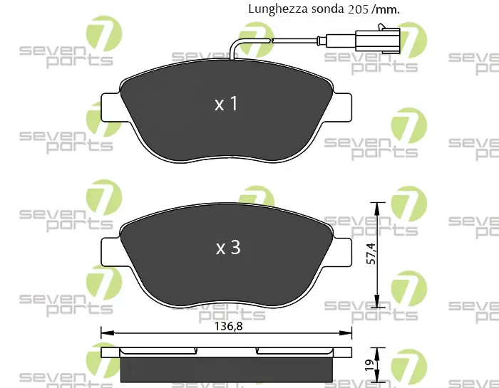 7 SEVEN PARTS fékbetétkészlet, tárcsafék - SVP21060 - TothCarparts