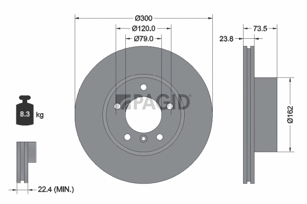 PAGID féktárcsa - 54377NHC - TothCarparts