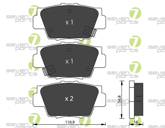 7 SEVEN PARTS fékbetétkészlet, tárcsafék - SVP17100 - TothCarparts