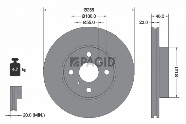 PAGID féktárcsa - 50214NC - TothCarparts