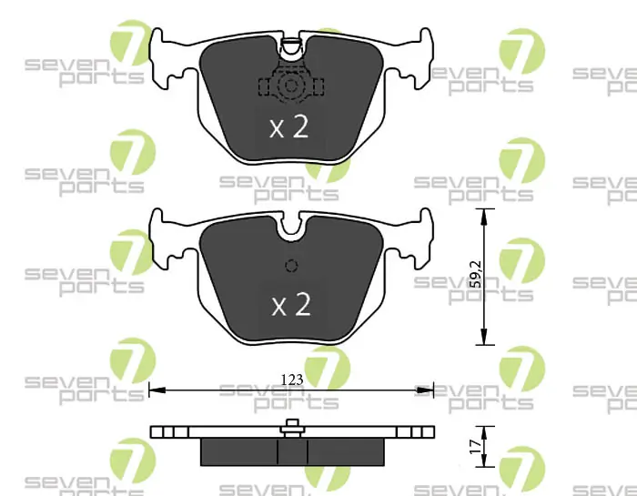 7 SEVEN PARTS fékbetétkészlet, tárcsafék - SVP22400 - TothCarparts