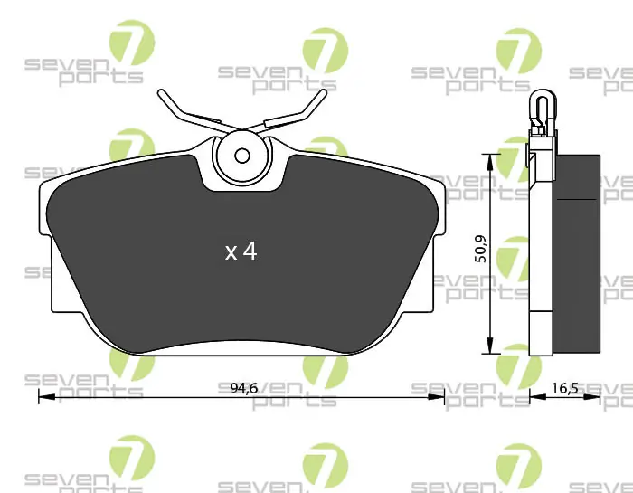 7 SEVEN PARTS fékbetétkészlet, tárcsafék - SVP21650 - TothCarparts