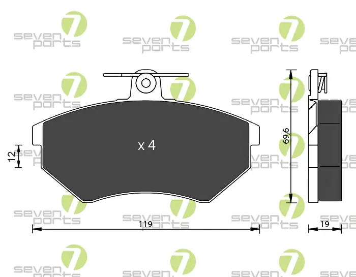 7 SEVEN PARTS fékbetétkészlet, tárcsafék - SVP15611 - TothCarparts