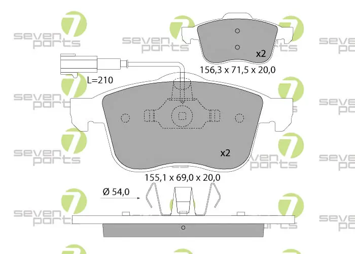 7 SEVEN PARTS fékbetétkészlet, tárcsafék - SVP23771 - TothCarparts