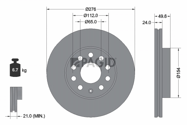 PAGID féktárcsa - 55719NHC - TothCarparts