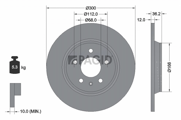 PAGID féktárcsa - 54601NC - TothCarparts