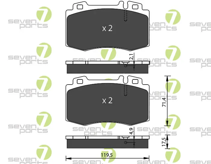 7 SEVEN PARTS fékbetétkészlet, tárcsafék - SVP22071 - TothCarparts