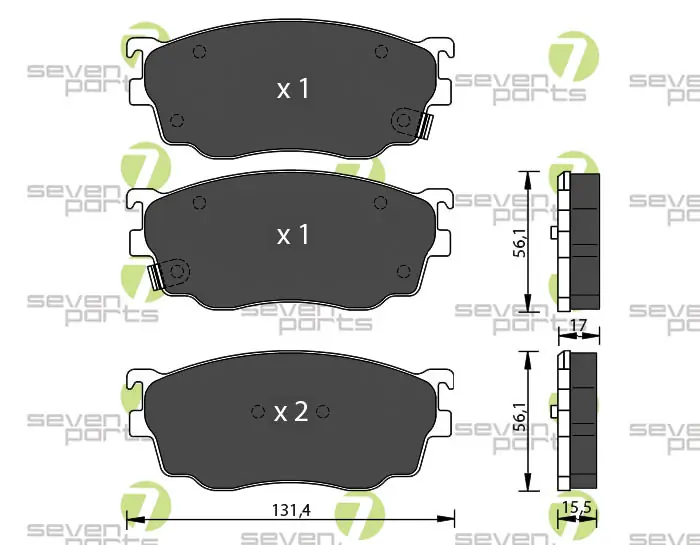 7 SEVEN PARTS fékbetétkészlet, tárcsafék - SVP21790 - TothCarparts
