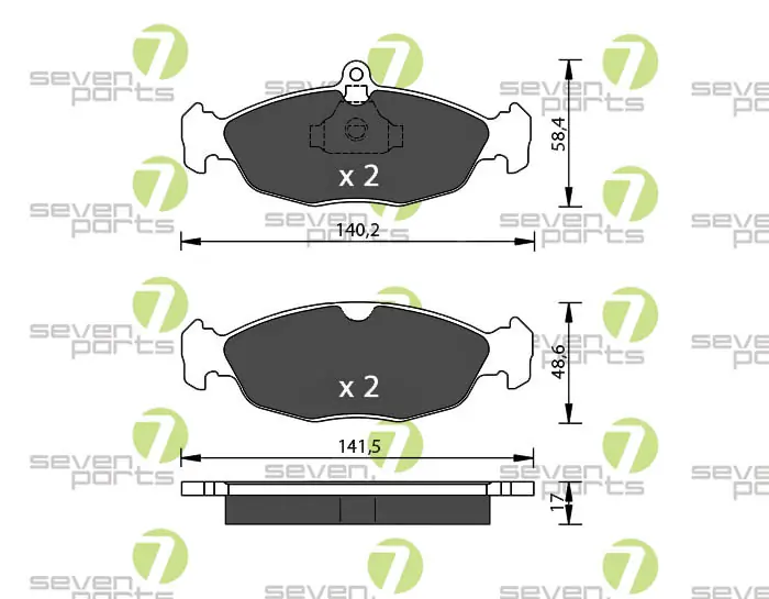 7 SEVEN PARTS fékbetétkészlet, tárcsafék - SVP14740 - TothCarparts