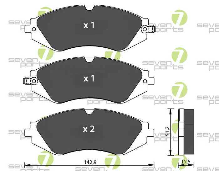 7 SEVEN PARTS fékbetétkészlet, tárcsafék - SVP19920 - TothCarparts