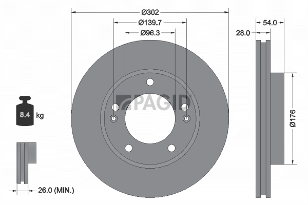 PAGID féktárcsa - 54473NC - TothCarparts