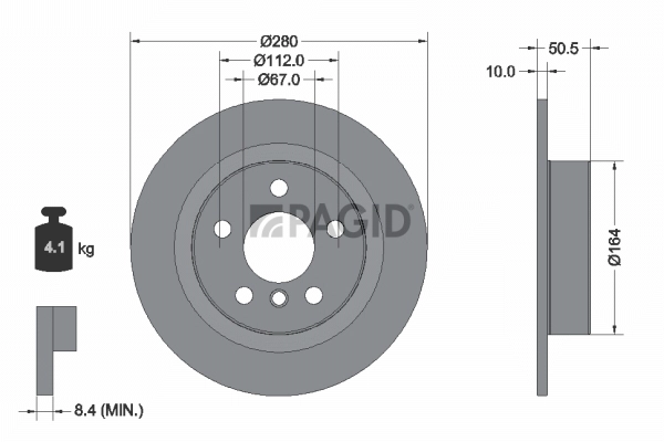 PAGID féktárcsa - 55746NC - TothCarparts