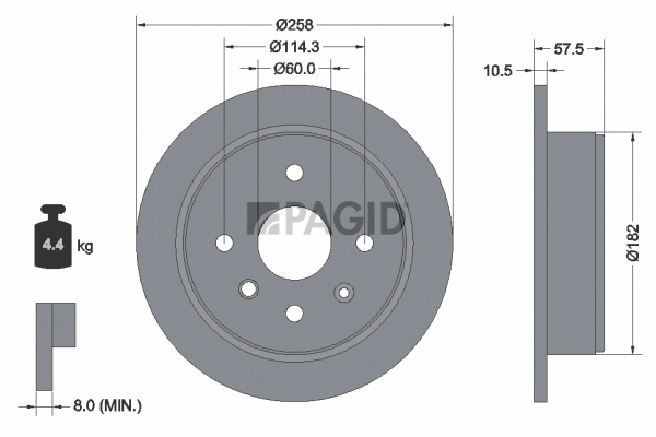 PAGID féktárcsa - 54630NC - TothCarparts