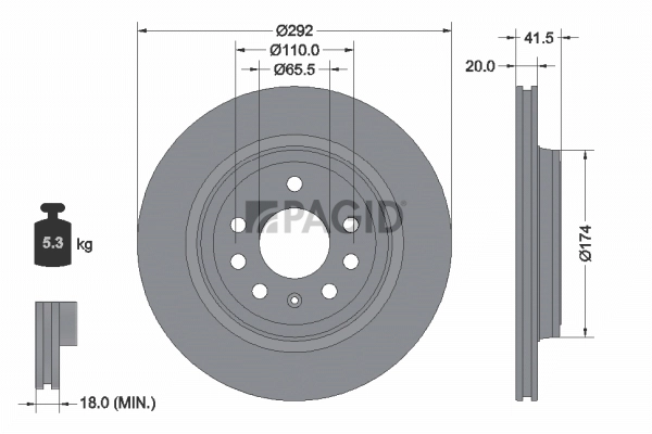PAGID féktárcsa - 54184NC - TothCarparts