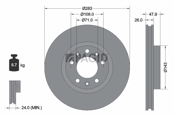 PAGID féktárcsa - 55679NC - TothCarparts