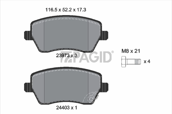PAGID fékbetétkészlet, tárcsafék - T1594N - TothCarparts