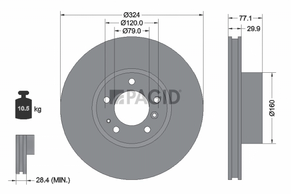 PAGID féktárcsa - 50426N - TothCarparts