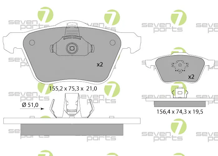 7 SEVEN PARTS fékbetétkészlet, tárcsafék - SVP24031 - TothCarparts