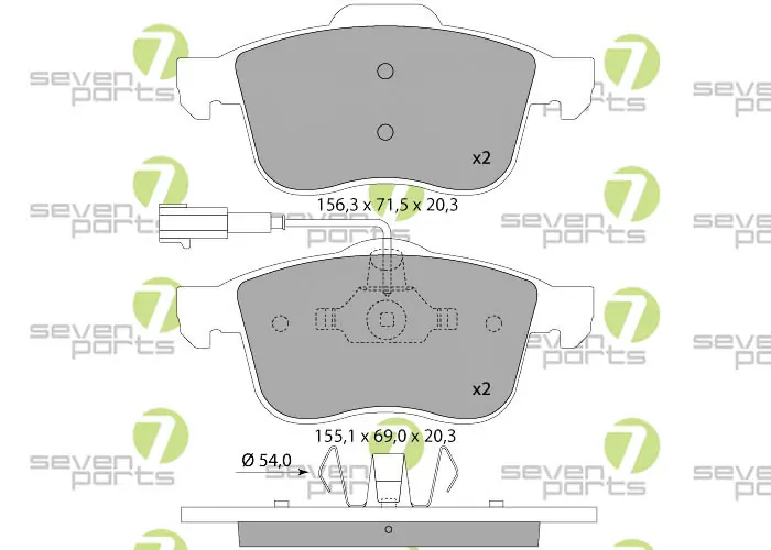 7 SEVEN PARTS fékbetétkészlet, tárcsafék - SVP23770 - TothCarparts