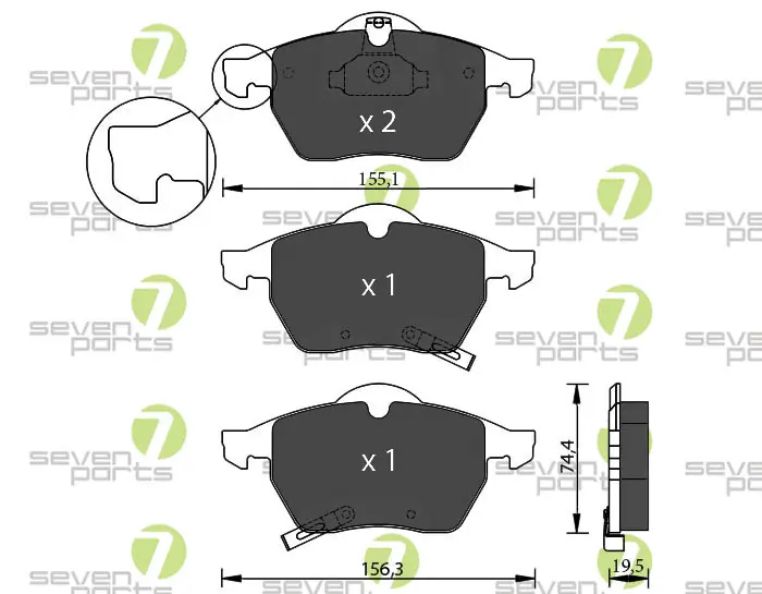 7 SEVEN PARTS fékbetétkészlet, tárcsafék - SVP20280 - TothCarparts