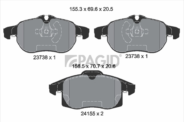 PAGID fékbetétkészlet, tárcsafék - T1631N - TothCarparts