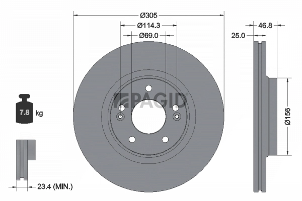 PAGID féktárcsa - 55922NC - TothCarparts