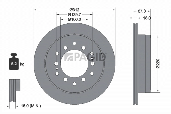 PAGID féktárcsa - 54701NC - TothCarparts