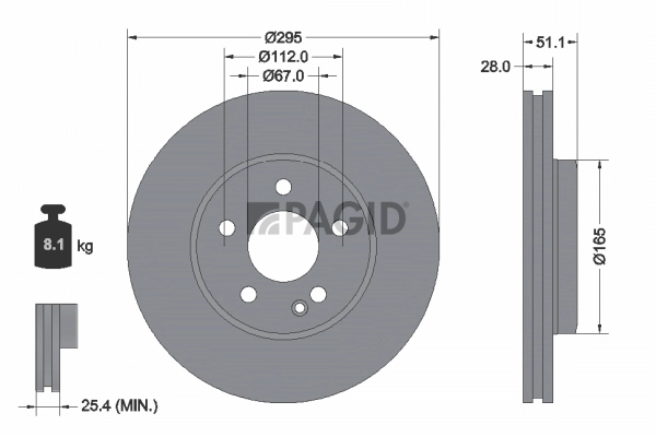 PAGID féktárcsa - 55548NC - TothCarparts