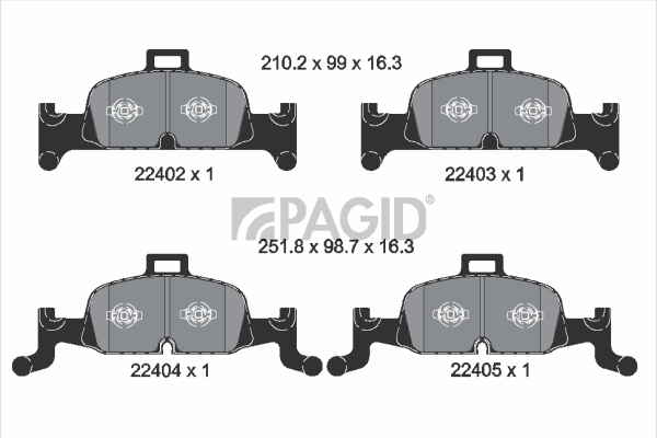 PAGID fékbetétkészlet, tárcsafék - T2546N - TothCarparts