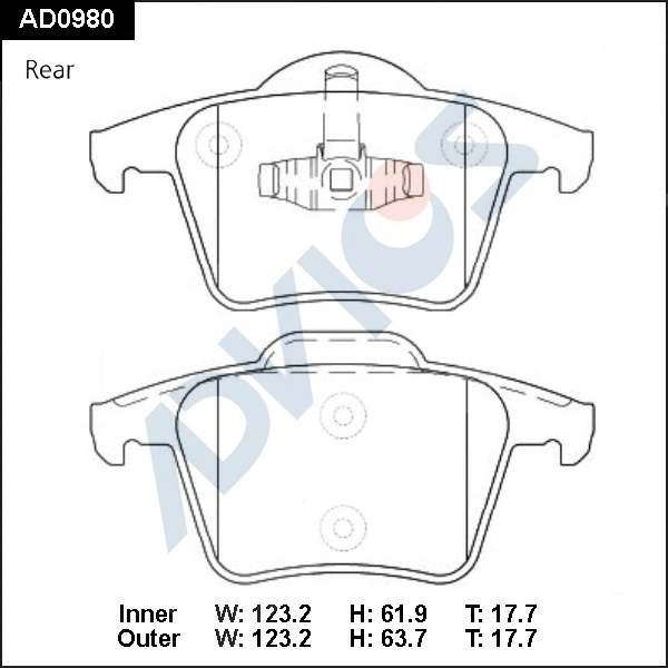 ADVICS fékbetétkészlet, tárcsafék - AD0980 - TothCarparts