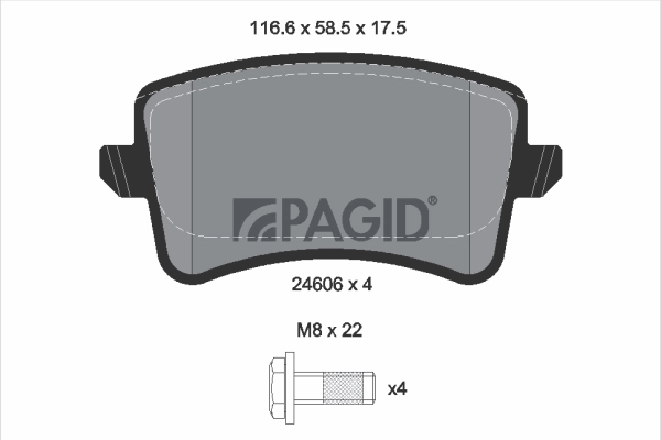 PAGID fékbetétkészlet, tárcsafék - T1736N - TothCarparts