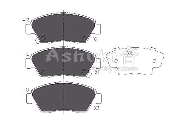ASHUKI by Palidium fékbetétkészlet, tárcsafék - H025-35 - TothCarparts