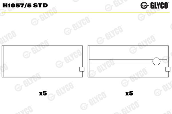 GLYCO főtengelycsapágy - H1057/5 STD - TothCarparts