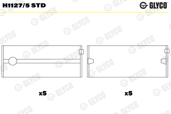 GLYCO főtengelycsapágy - H1127/5 STD - TothCarparts